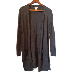 Matty M Gray Open Front Cardigan Sweater